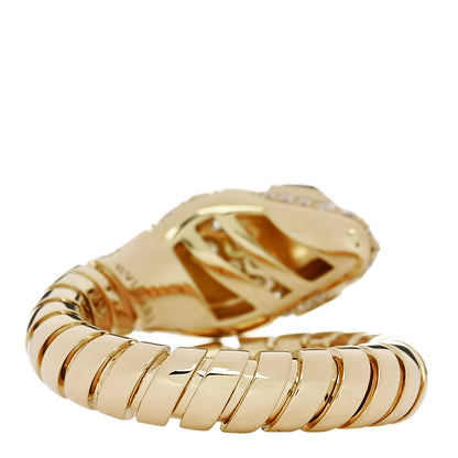 Bulgari 18K Yellow Gold Diamond Onyx Serpenti Tubogas Ring M 4 of 6
