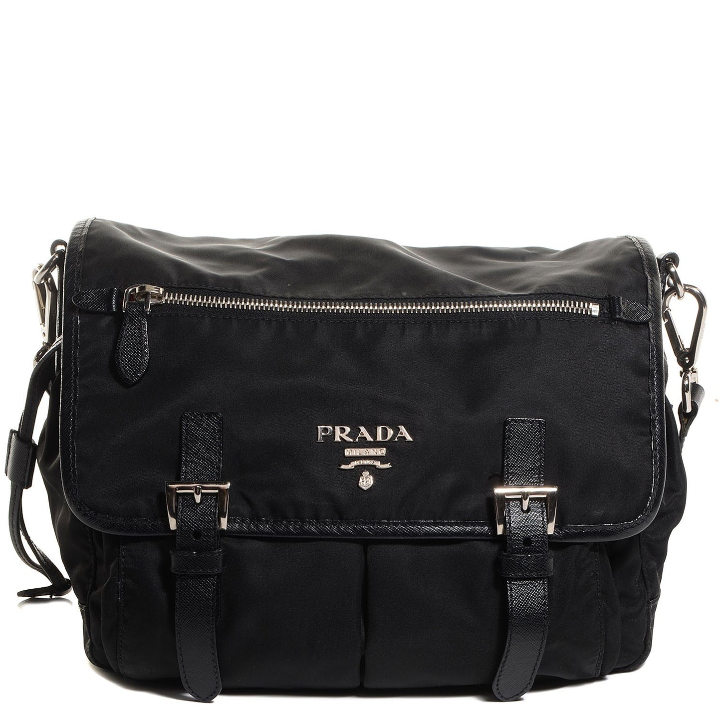 Tessuto Nylon Messenger Bag Nero Black
