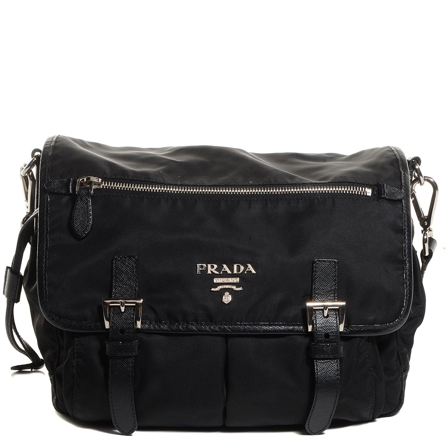 Prada Tessuto Nylon Messenger Bag Nero Black 1 of 10