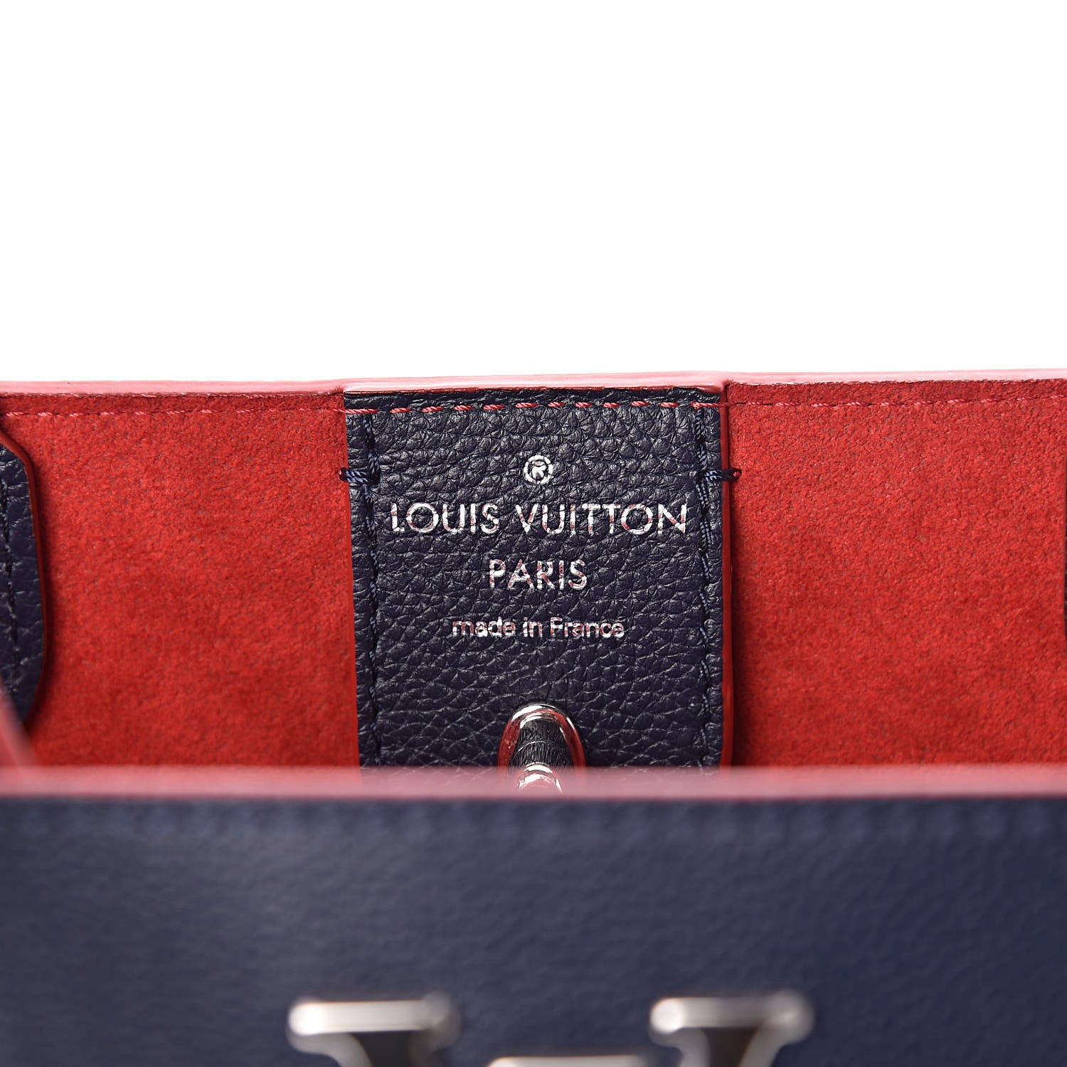 Louis Vuitton Calfskin Braided Lockme Cabas Marine Rouge 6 of 10