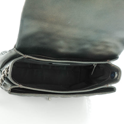 Chanel Metallic Goatskin Quilted Medium Rock In Rome Flap Charcoal 5 of 8