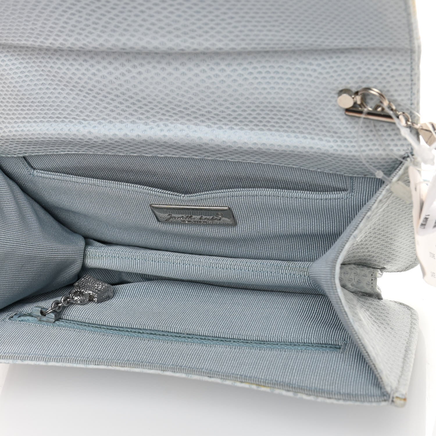 Judith Leiber Crystal Lizard Embossed Evening Bag Light Blue 5 of 9