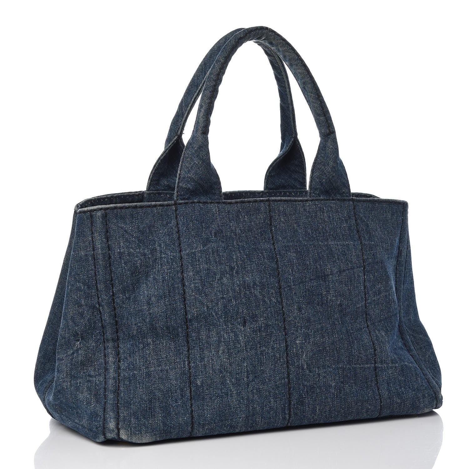 Prada Denim Logo Tote 3 of 13