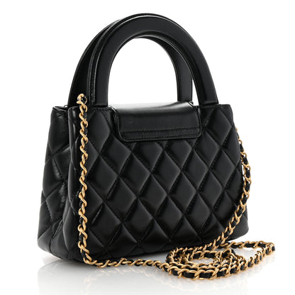 Chanel Shiny Aged Calfskin Quilted Nano Kelly Shopper Black 3 of 10