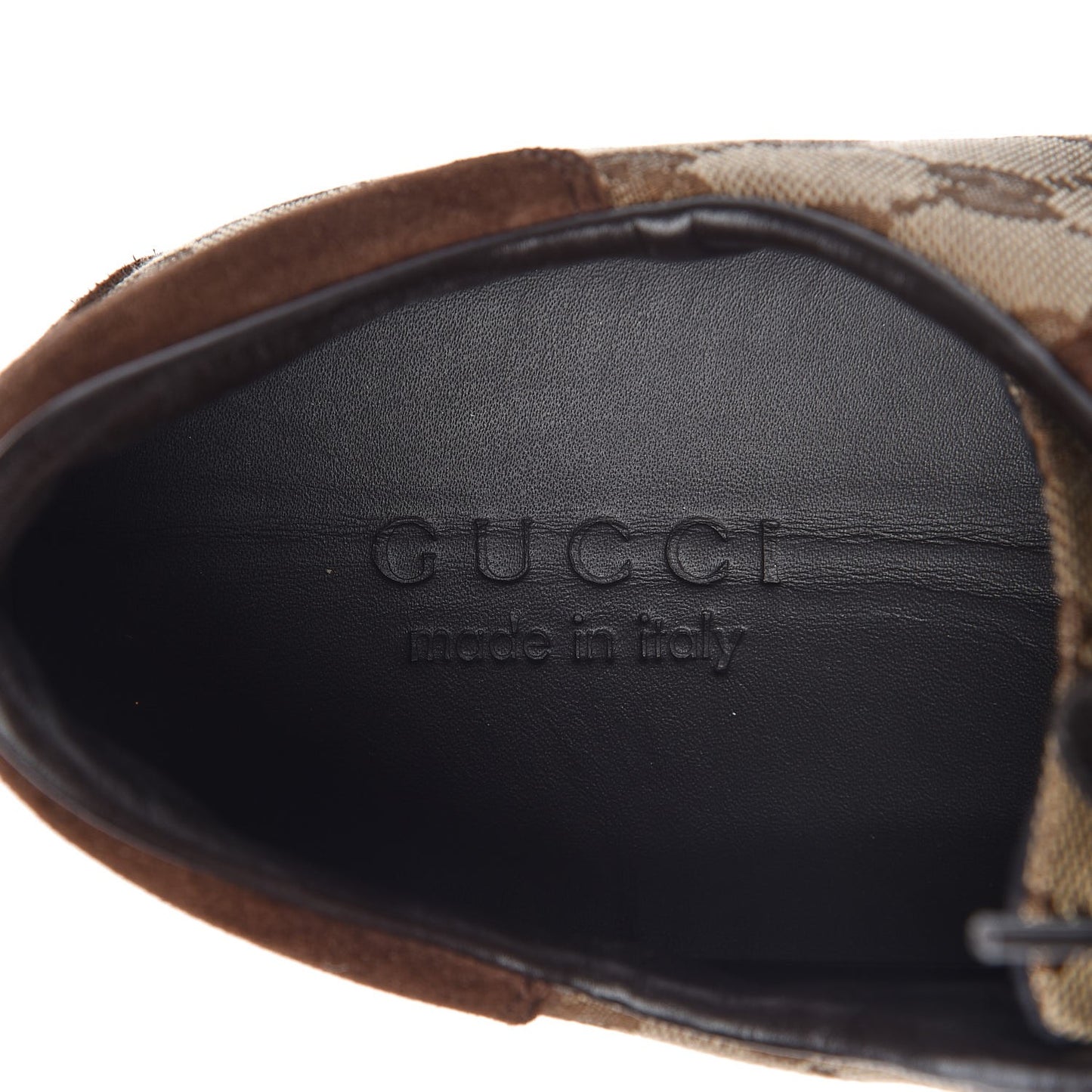 GG Monogram Suede Vintage Web Mens Sneakers 12.5 Dark Chestnut