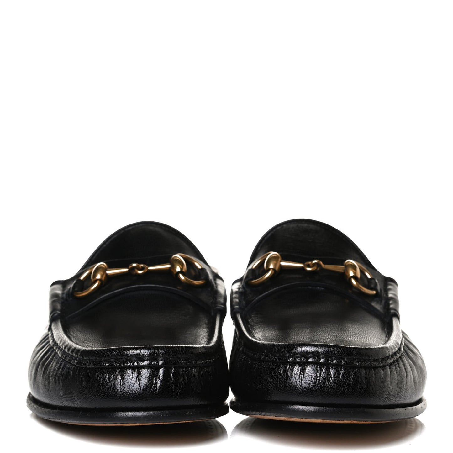 Goatskin Stripe Mens Horsebit Slingback Slippers 8 Black