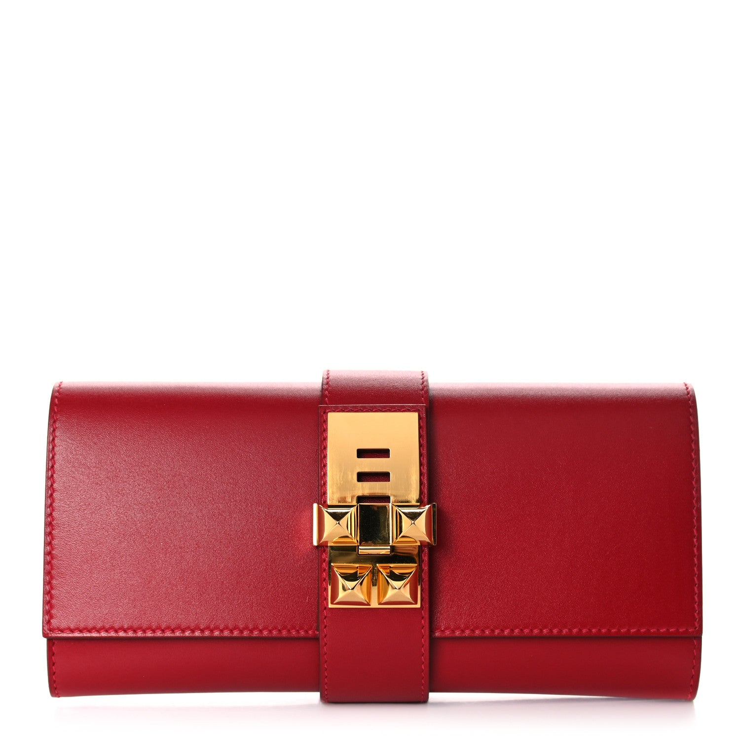 Hermes Tadelakt Medor 23 Clutch Rouge Vif 1 of 13