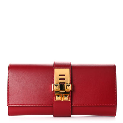 Hermes Tadelakt Medor 23 Clutch Rouge Vif 1 of 13