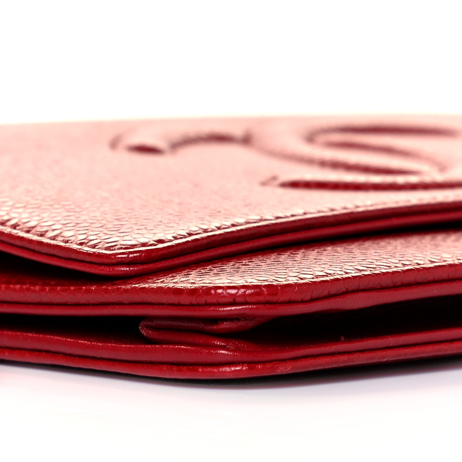Chanel Caviar Timeless CC Wallet On Chain WOC Red 10 of 12