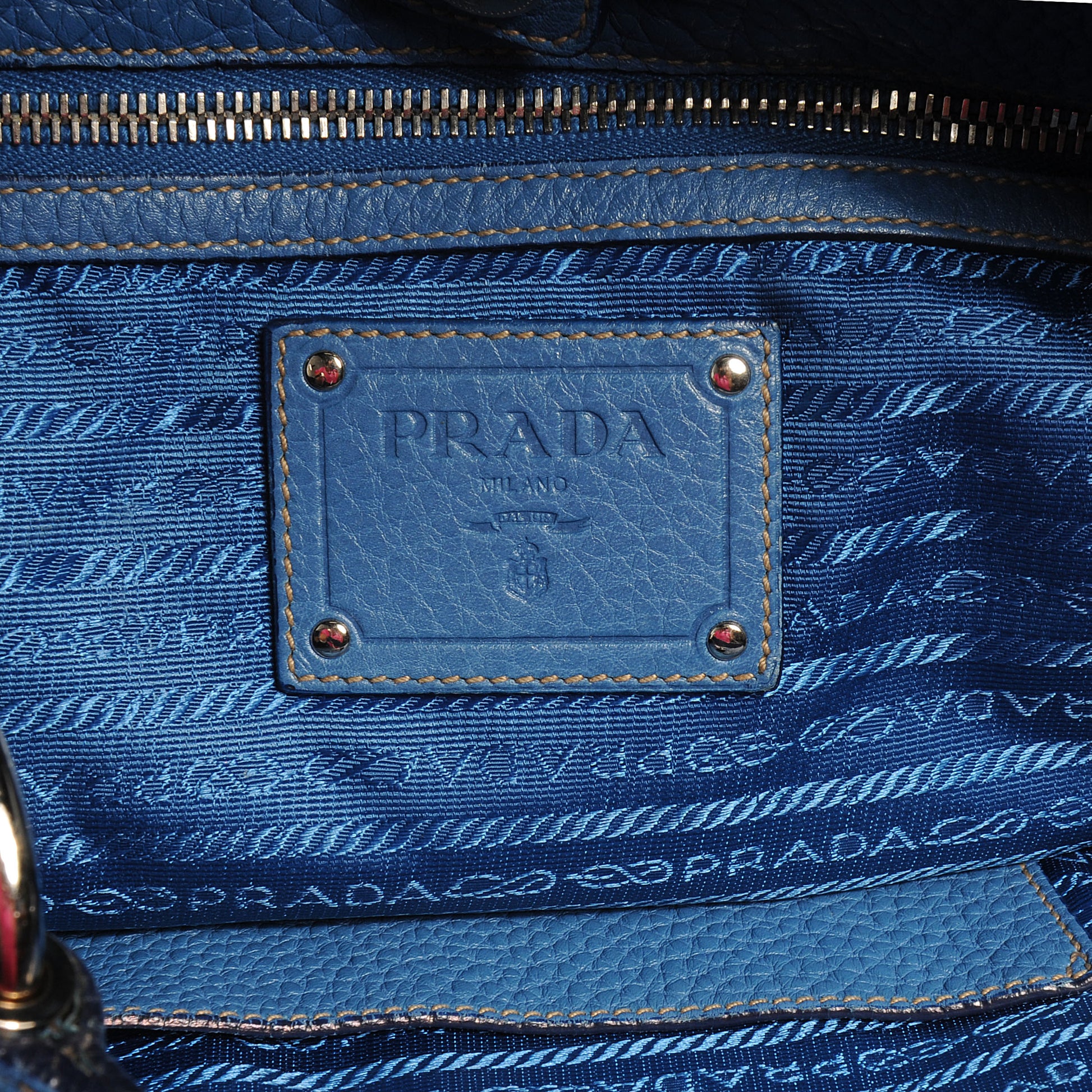 Prada Vitello Daino Hobo Cobalto 6 of 9