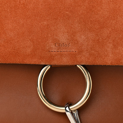 Chloe Suede Calfskin Medium Faye Shoulder Bag Tobacco 7 of 9