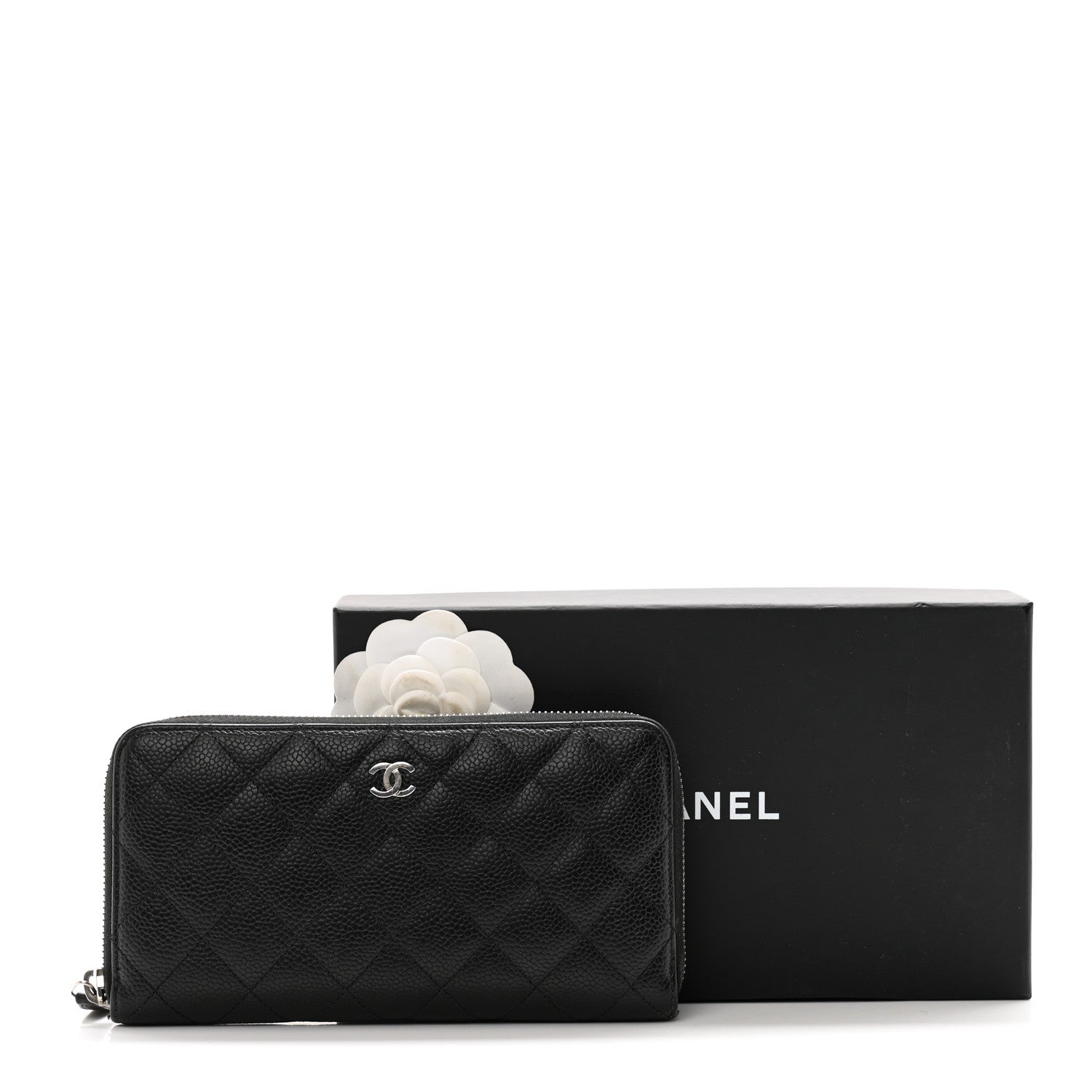 Chanel Caviar Quilted Large Gusset Zip Around Wallet Black 12 of 12