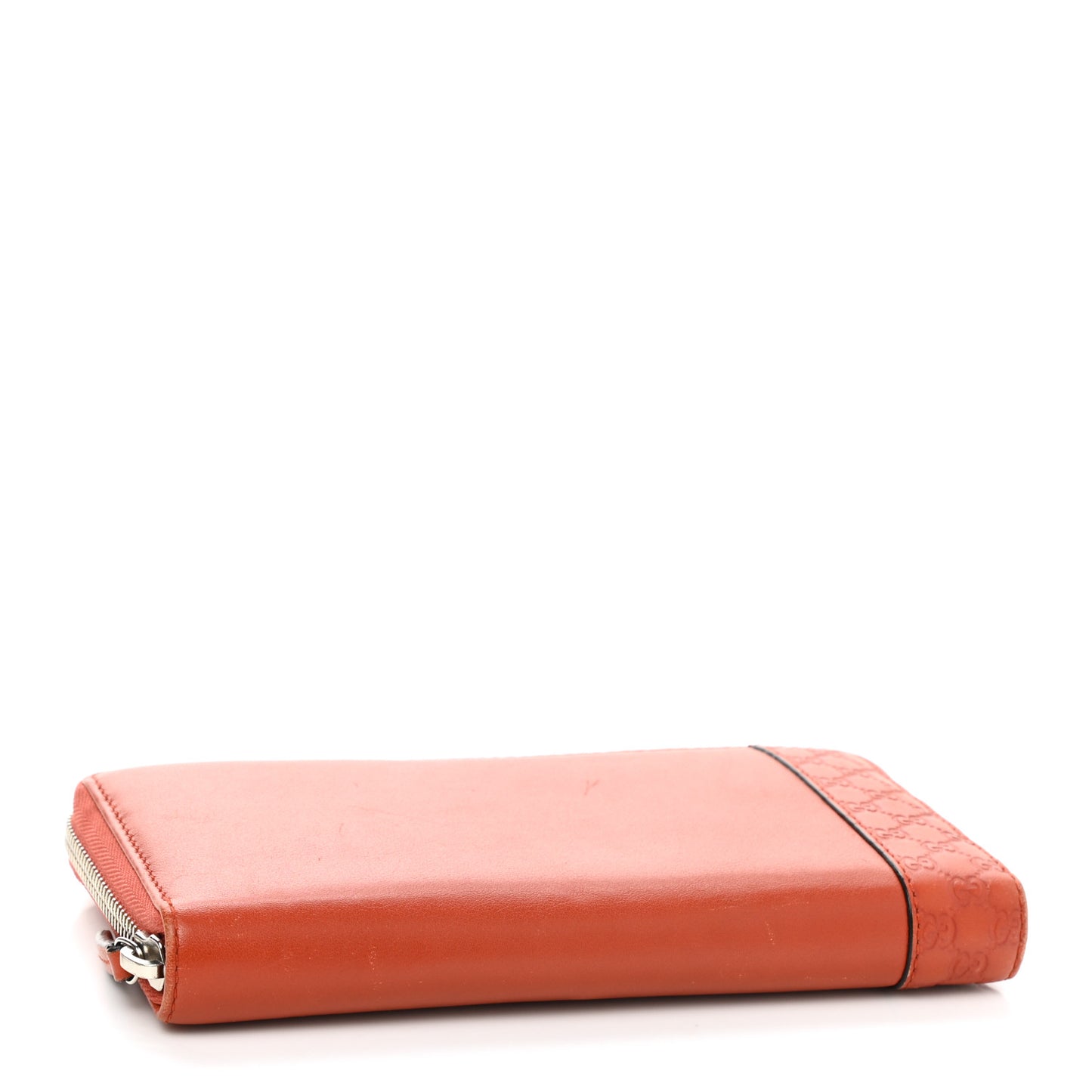 Calfskin Microguccissima Zip Around Wallet Orange