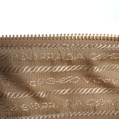 Prada Saffiano Perforated Striped Boston Papaya Caramel 7 of 10