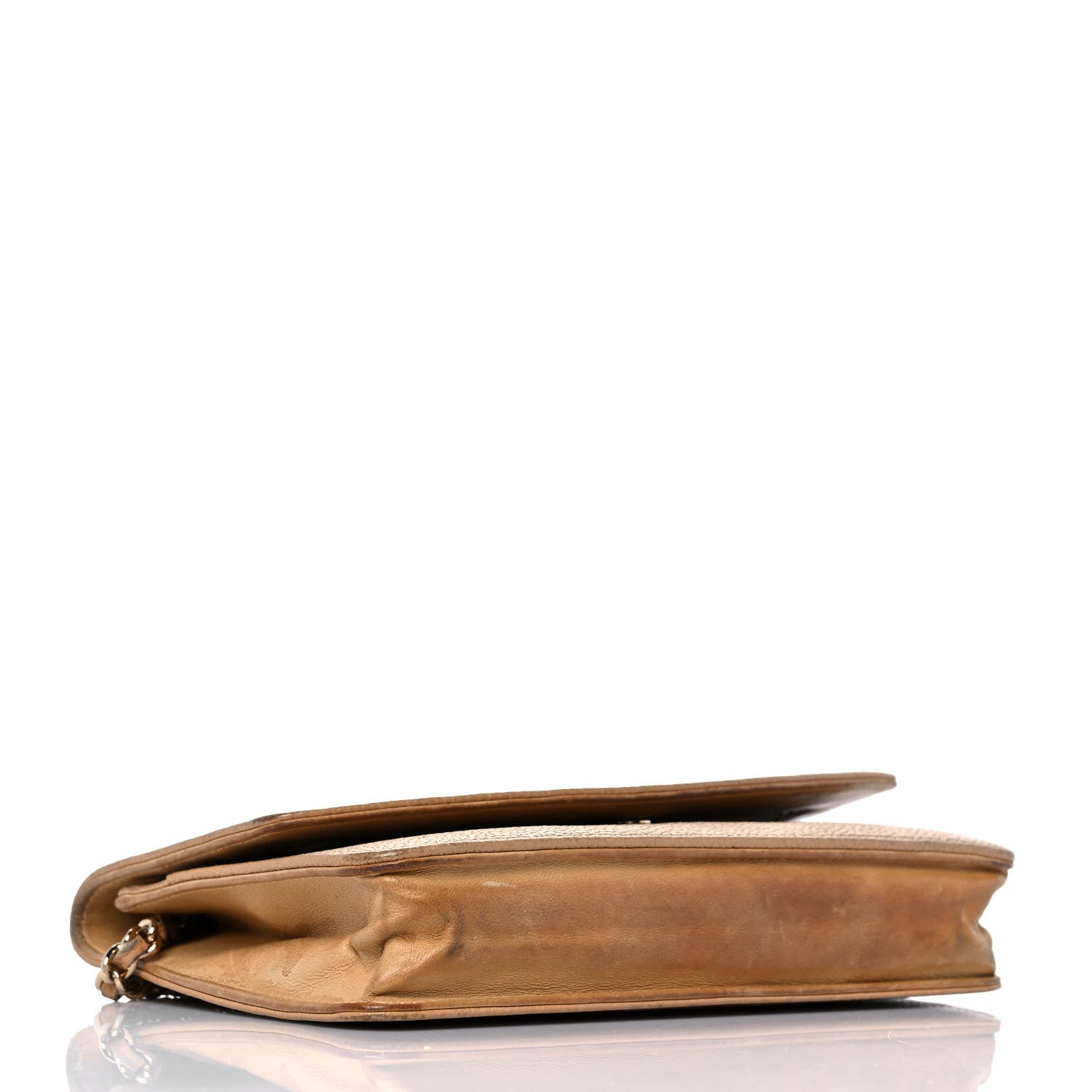 Chanel Caviar Timeless CC Wallet on Chain WOC Beige 4 of 13