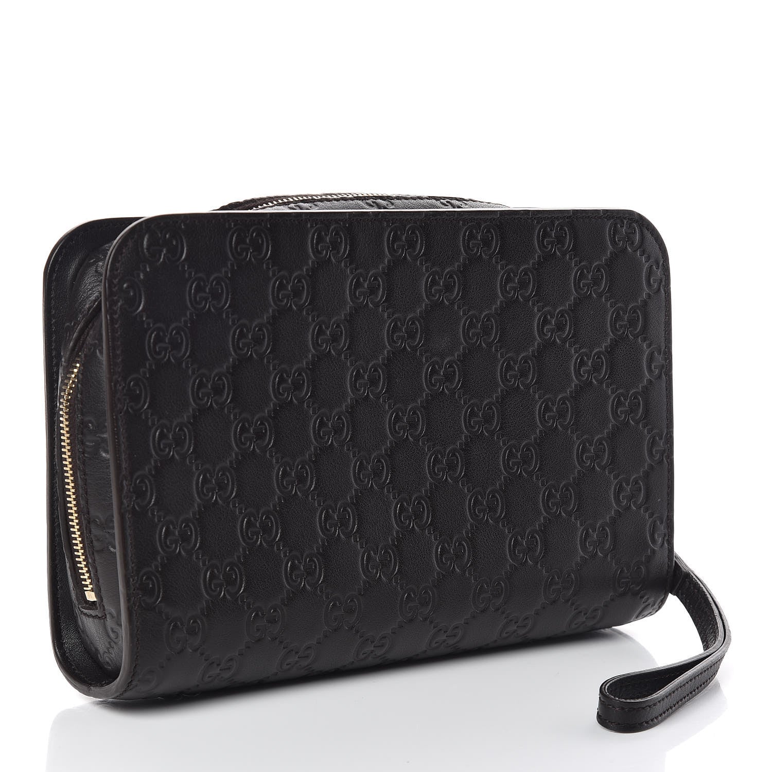 Gucci Guccissima Zip Clutch Dark Brown 3 of 9