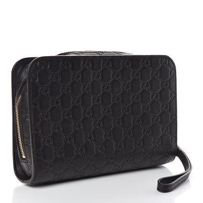 Gucci Guccissima Zip Clutch Dark Brown 3 of 9