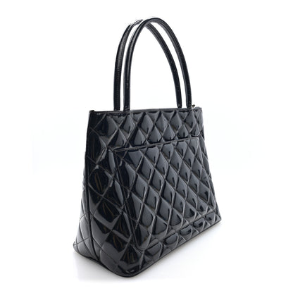 Chanel Patent Medallion Tote Black 2 of 10