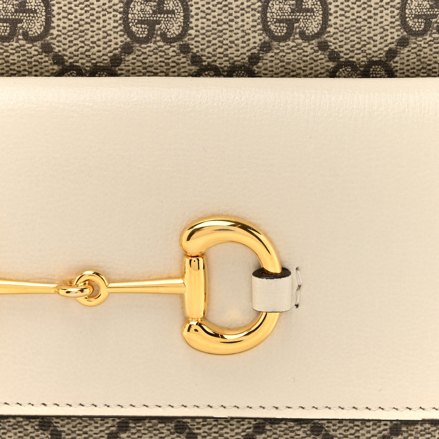 Gucci GG Supreme Monogram Small Horsebit 1955 Shoulder Bag Beige Mystic White 8 of 13