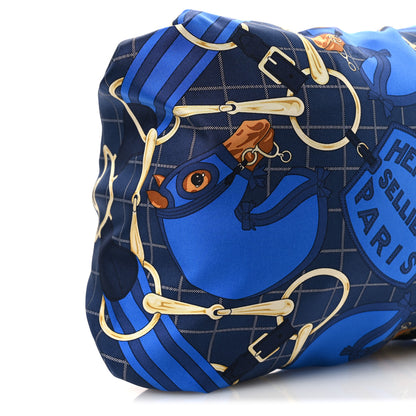 Hermes Silk Tatersale Balusoie Bag Bleu Indigo Black 9 of 10