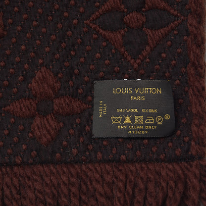 Louis Vuitton Wool Silk Logomania Scarf Marron 4 of 4