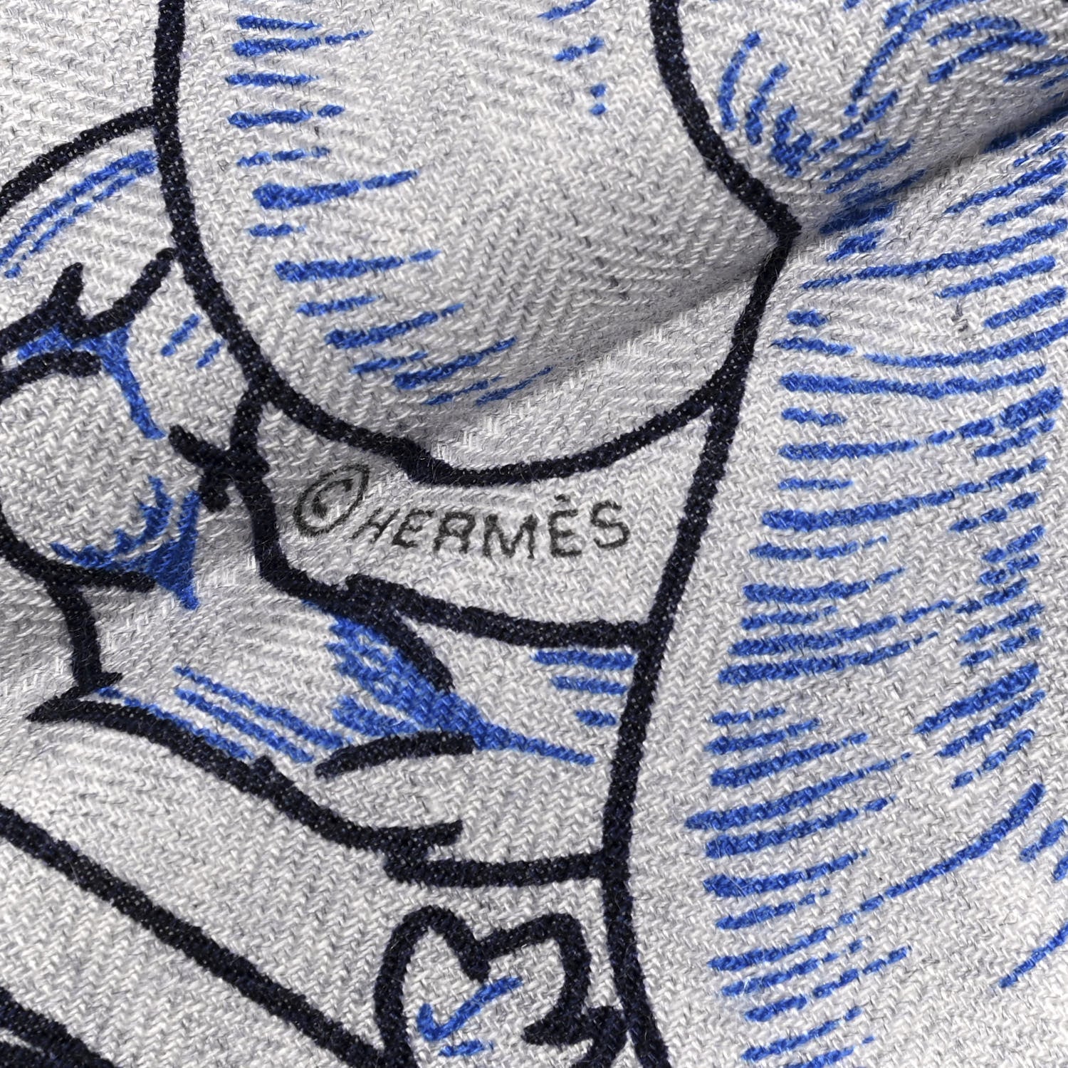 Hermes Cashmere Silk Bride De Cour Remix Shawl 140 3 of 4