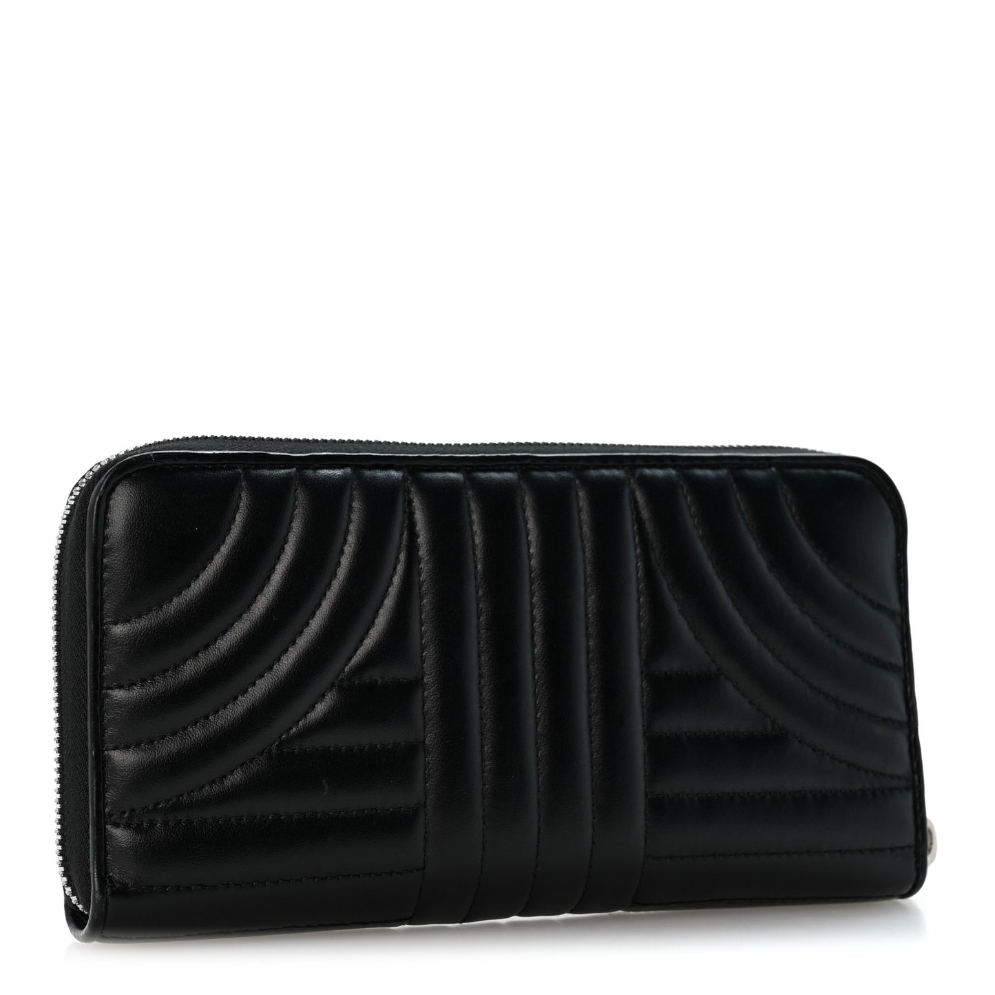 Soft Calfskin Diagramme Zip Around Wallet Black