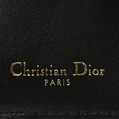 Christian Dior Supple Calfskin Cannage Caro Dandelion Card Holder Black 6 of 7