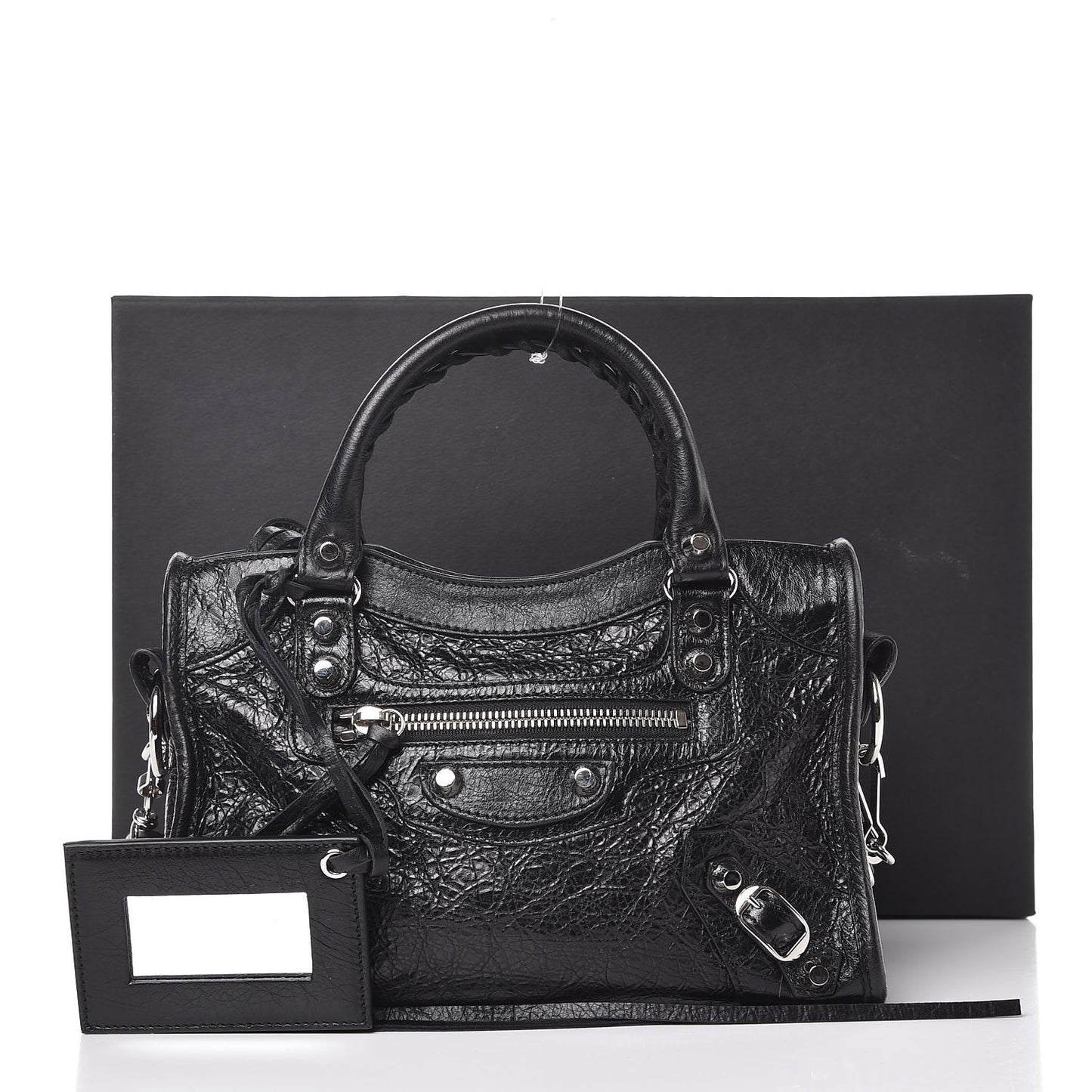 Agneau Classic Silver Hardware Mini City Black