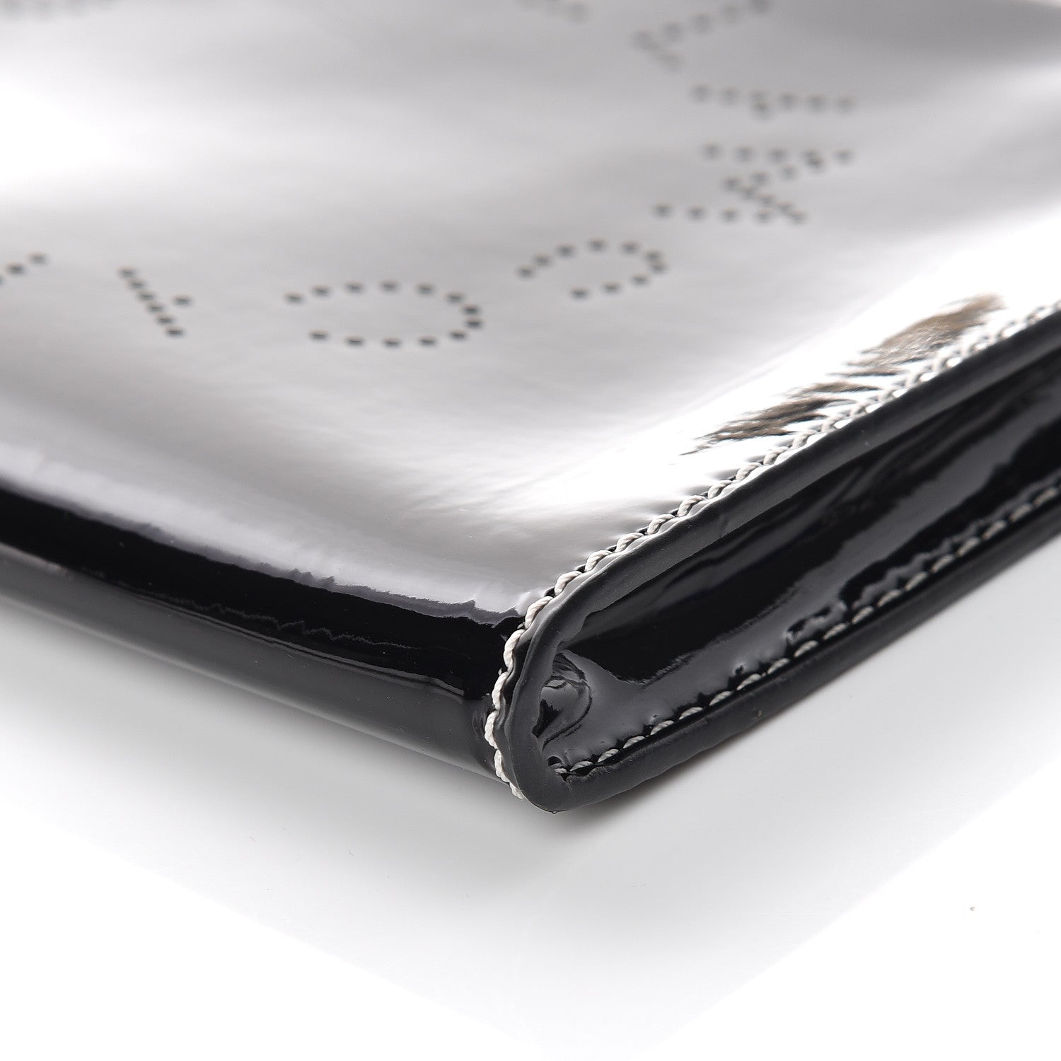 Stella McCartney Patent Faux Leather Perforated Logo Pouch Black 6 of 9