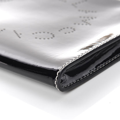 Stella McCartney Patent Faux Leather Perforated Logo Pouch Black 6 of 9