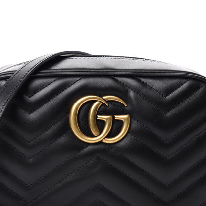 Gucci Calfskin Matelasse Small GG Marmont Chain Shoulder Bag Black 10 of 10