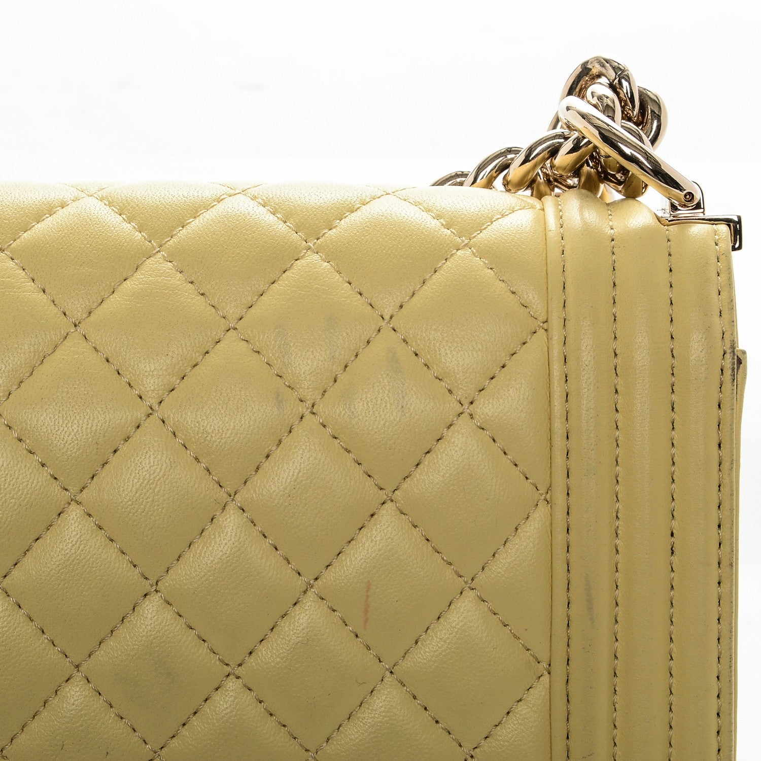 Chanel Lambskin Quilted Medium Boy Flap Yellow 9 of 17
