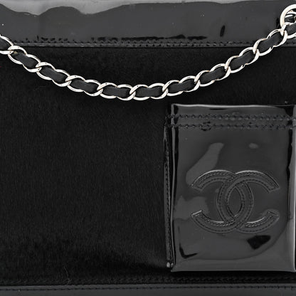Chanel Patent Pony Hair Small Pocket Tote Black 8 of 11