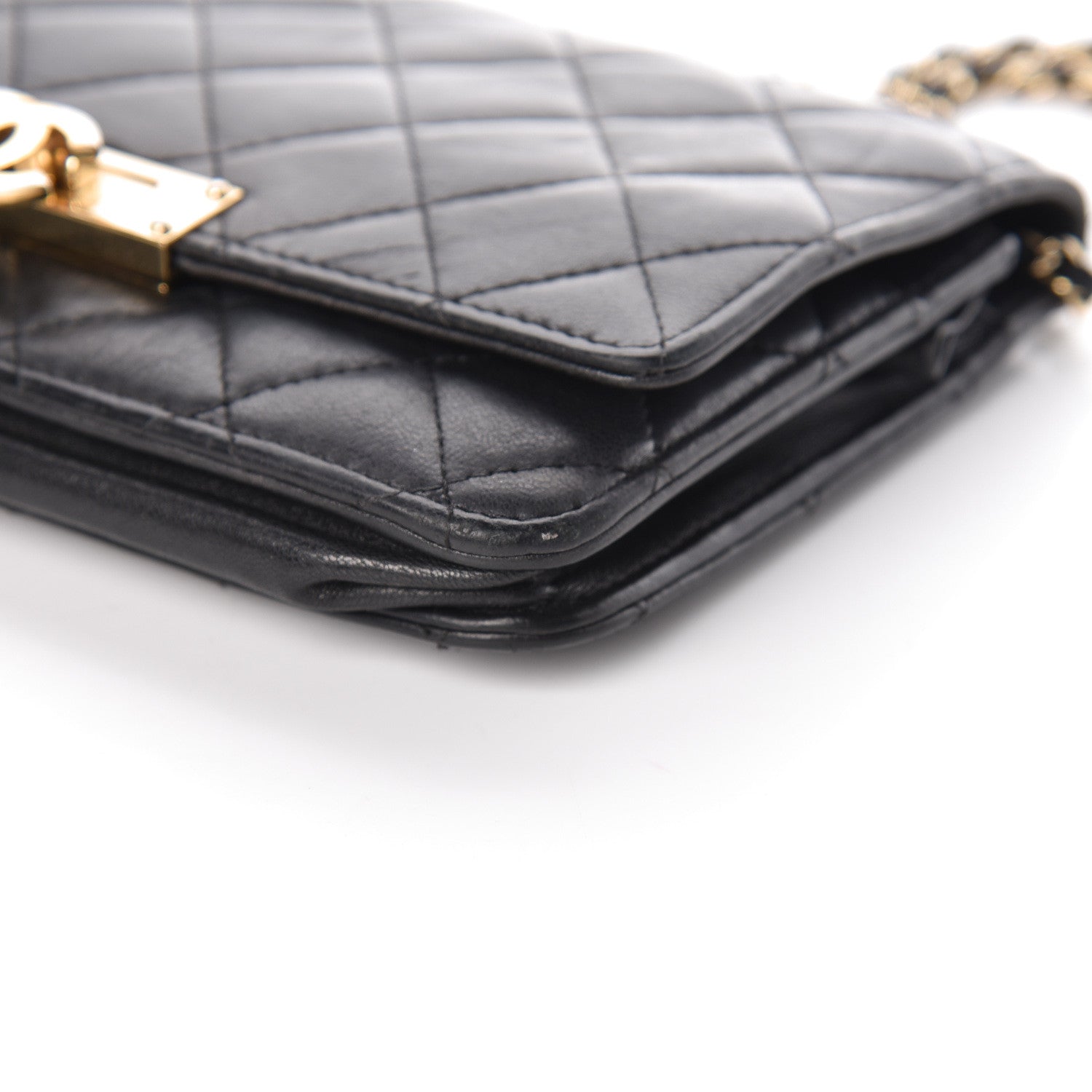 Chanel Lambskin Quilted Golden Class Wallet on Chain WOC Black 27 of 39