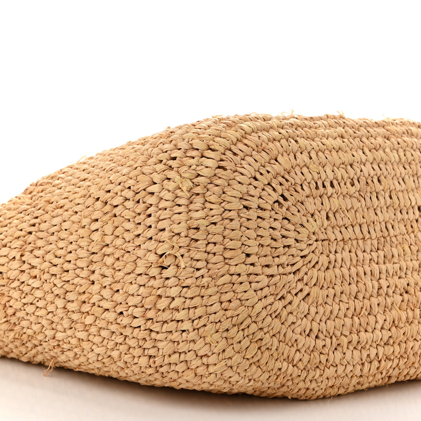 Raffia Woven Large Panier Tote Natural Black