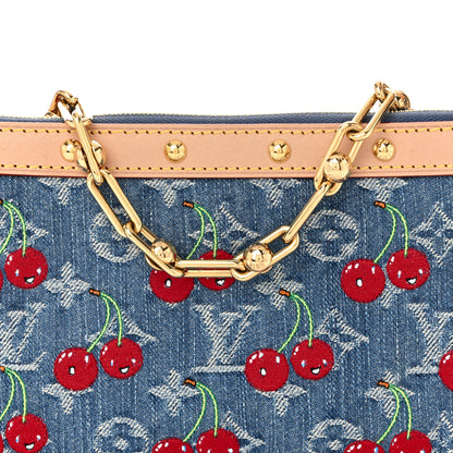 Louis Vuitton LV X TM Monogram Denim Cerises Pochette Accessories Blue 7 of 10