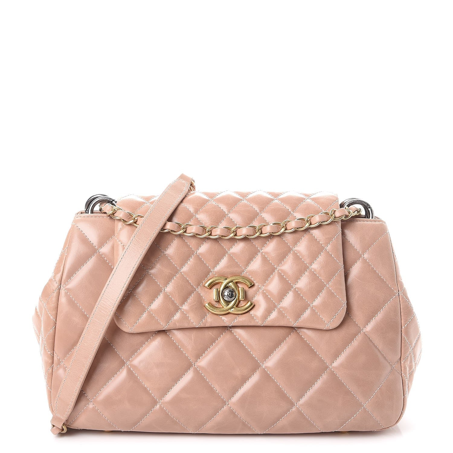 Chanel Aged Glazed Calfskin Quilted Small Daily Walk Flap Beige 1 of 9