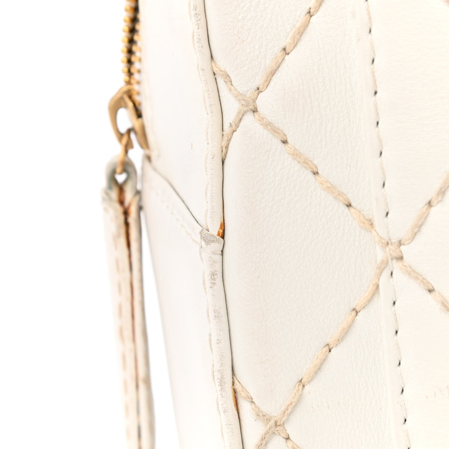 Chanel Calfskin Wild Stitch Top Handle Bag White 15 of 19