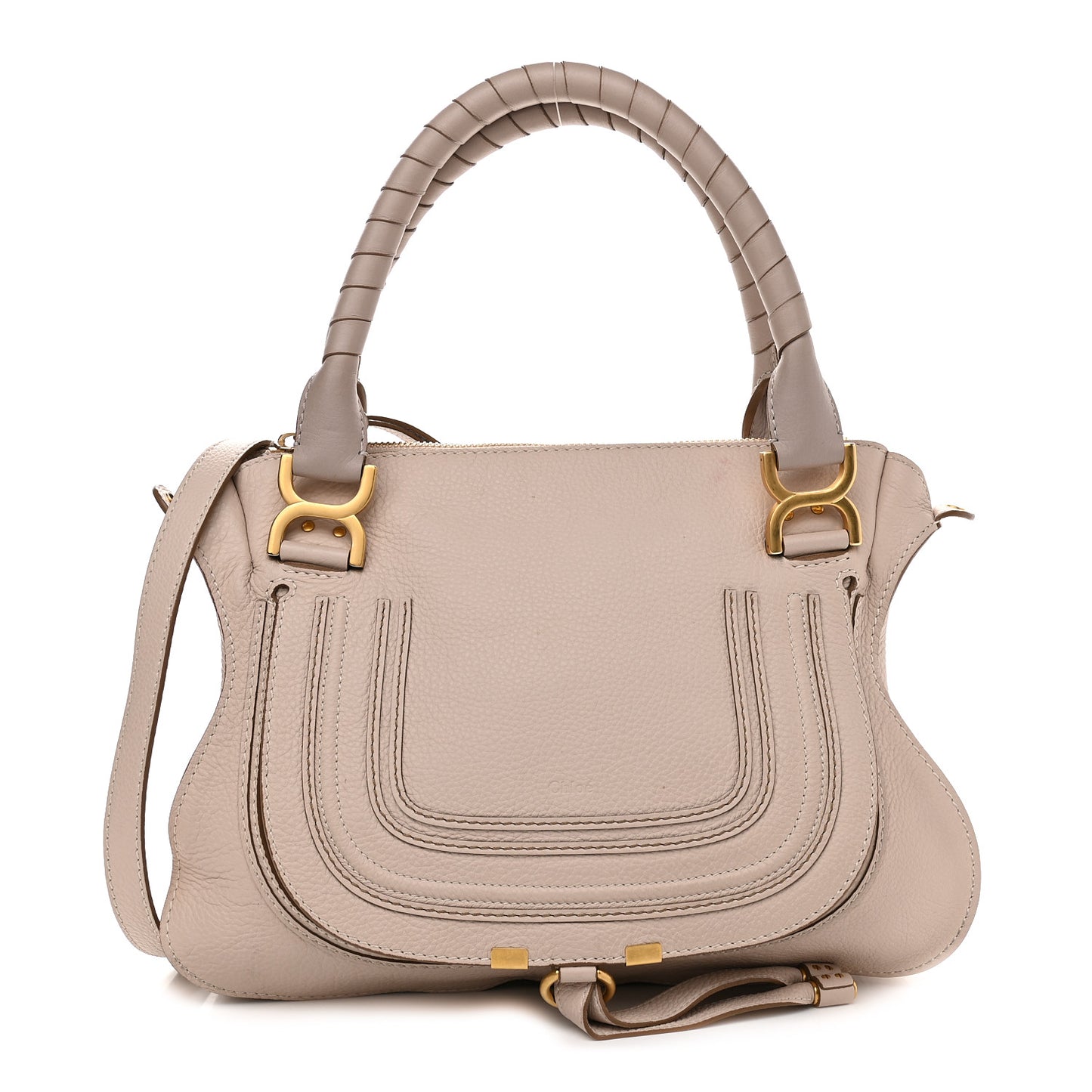 Calfskin Medium Marcie Satchel Powder Beige