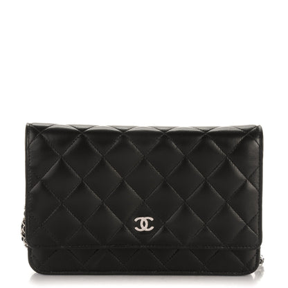 Chanel Lambskin Quilted Wallet On Chain WOC Black 1 of 8