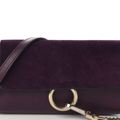 Chloe Suede Calfskin Mini Faye Shoulder Bag Intense Violine 10 of 10