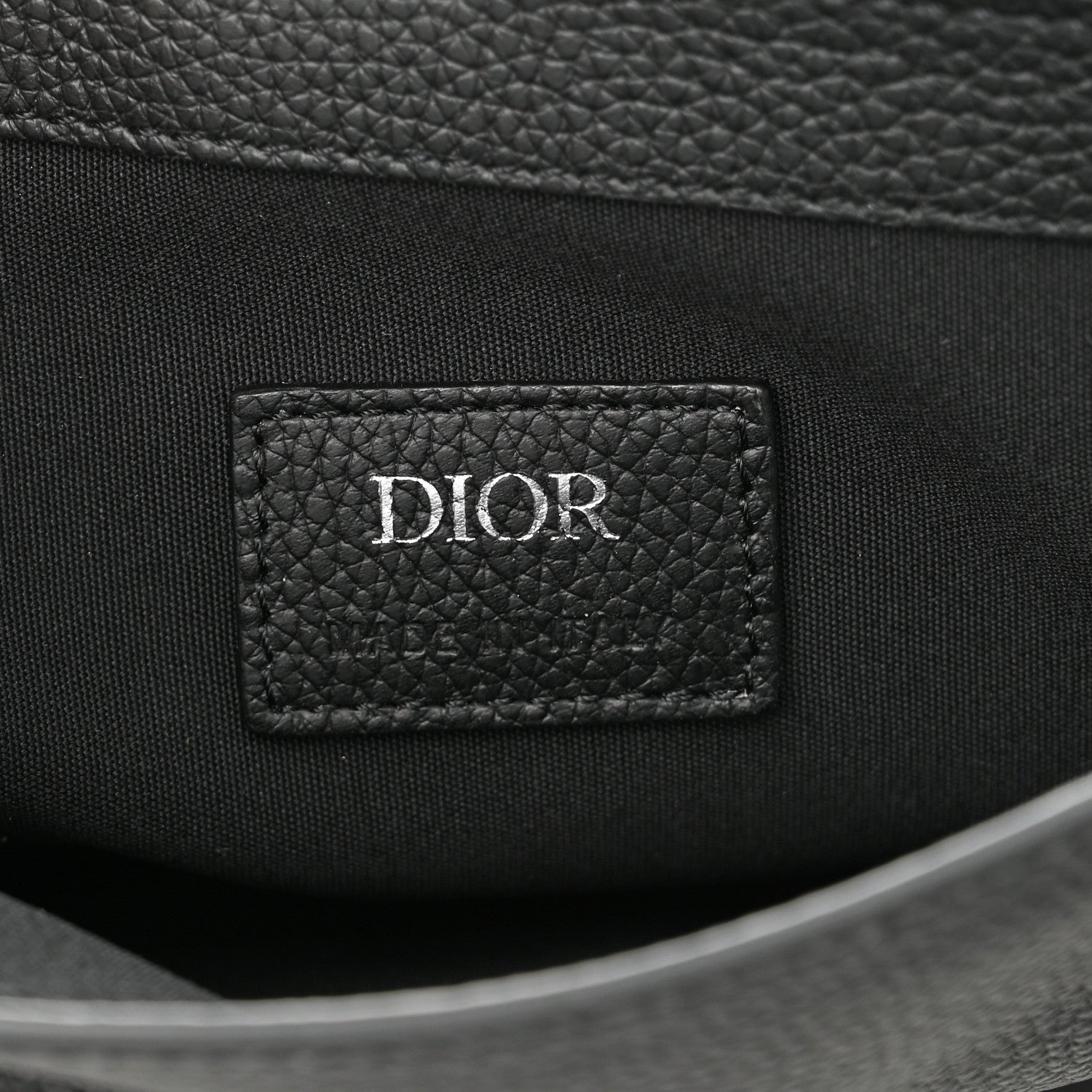 Christian Dior Grained Calfskin Saddle Messenger Bag Black 6 of 9