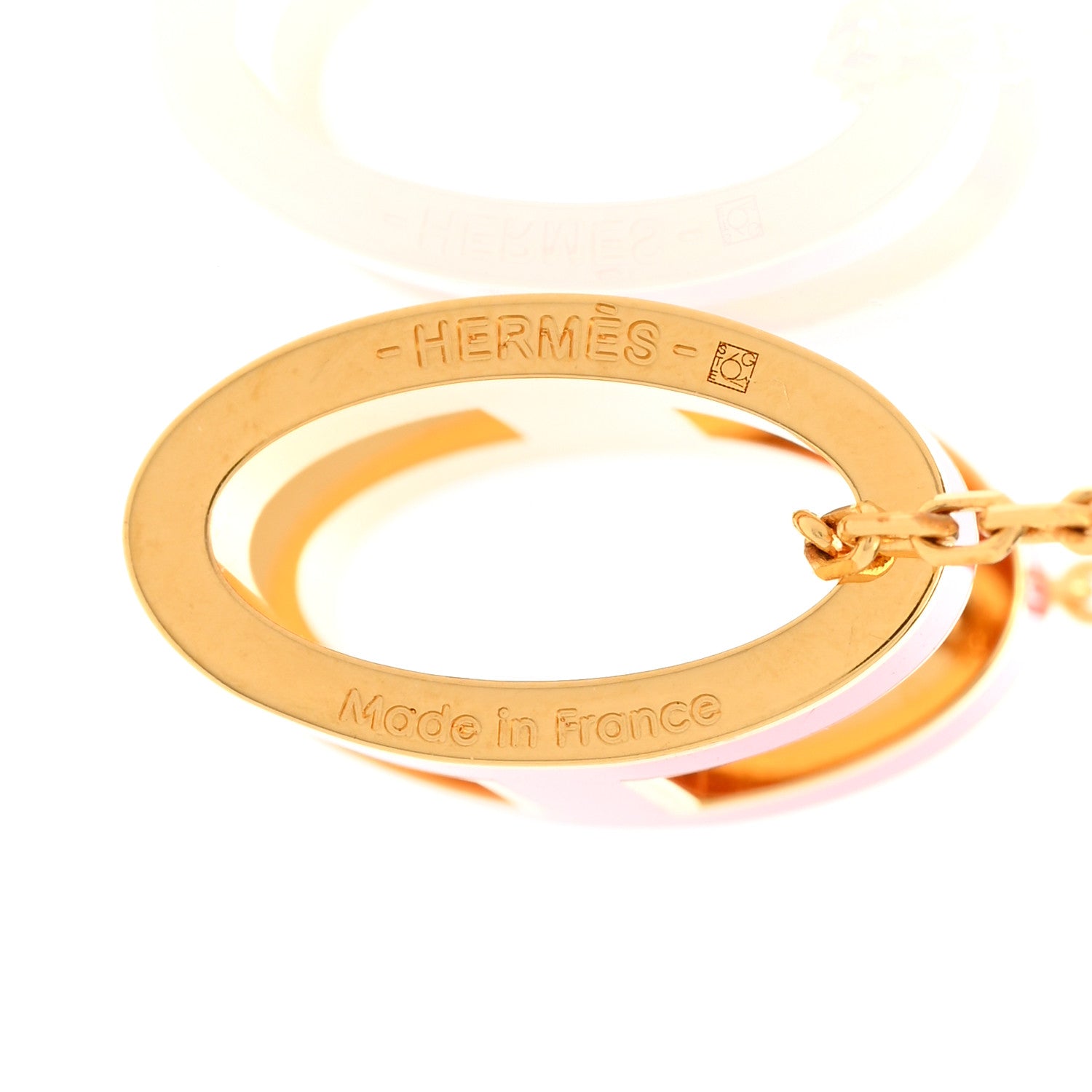 Hermes Lacquered Gold Pop H Pendant Necklace Rose Extreme 6 of 7
