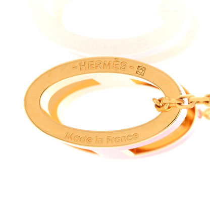 Hermes Lacquered Gold Pop H Pendant Necklace Rose Extreme 6 of 7