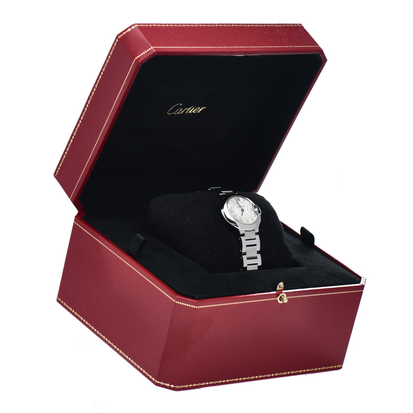 Stainless Steel Diamond 28mm Ballon Bleu De Cartier Quartz Watch