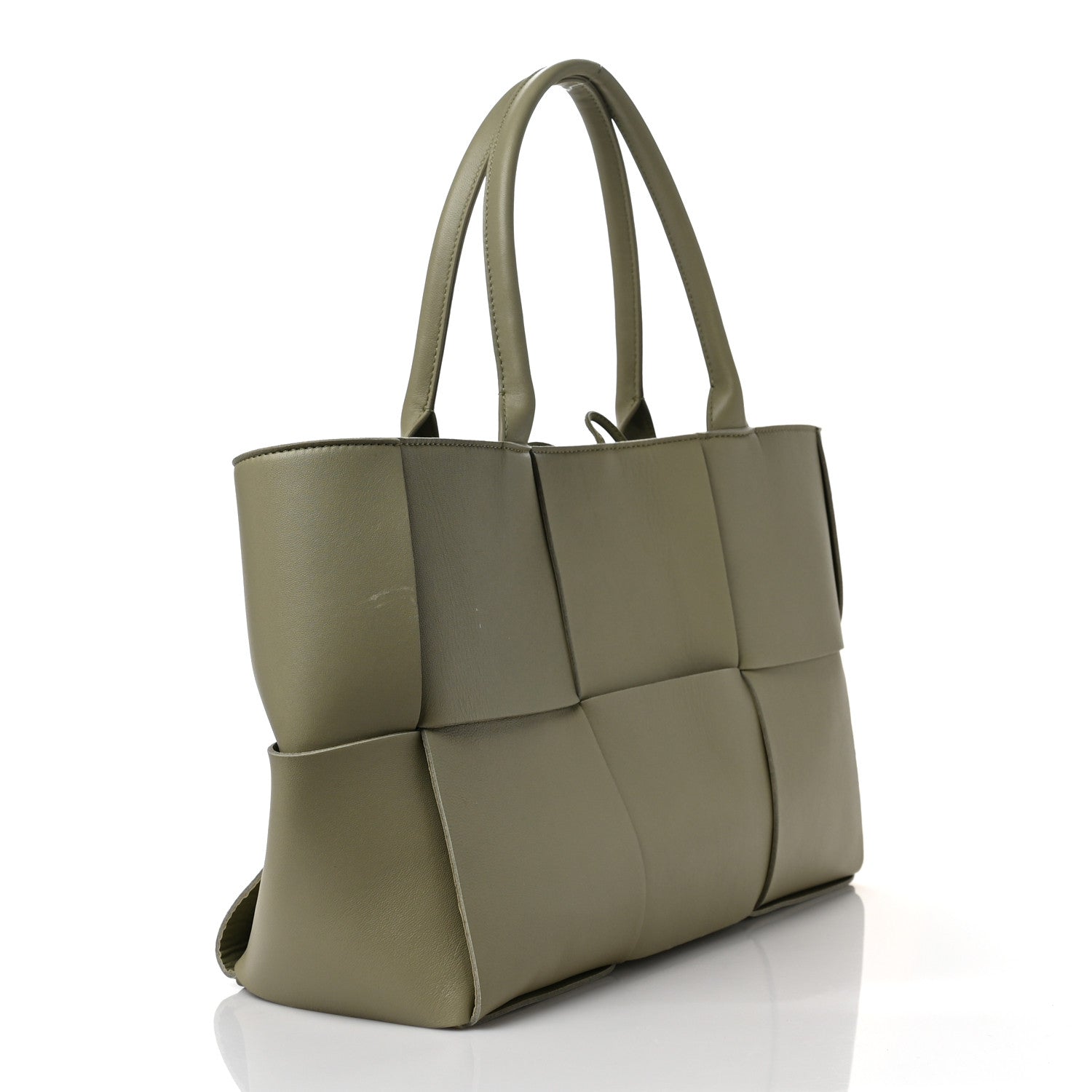 Bottega Veneta Grained Calfskin Intrecciato Small Arco Tote Travertine 3 of 9
