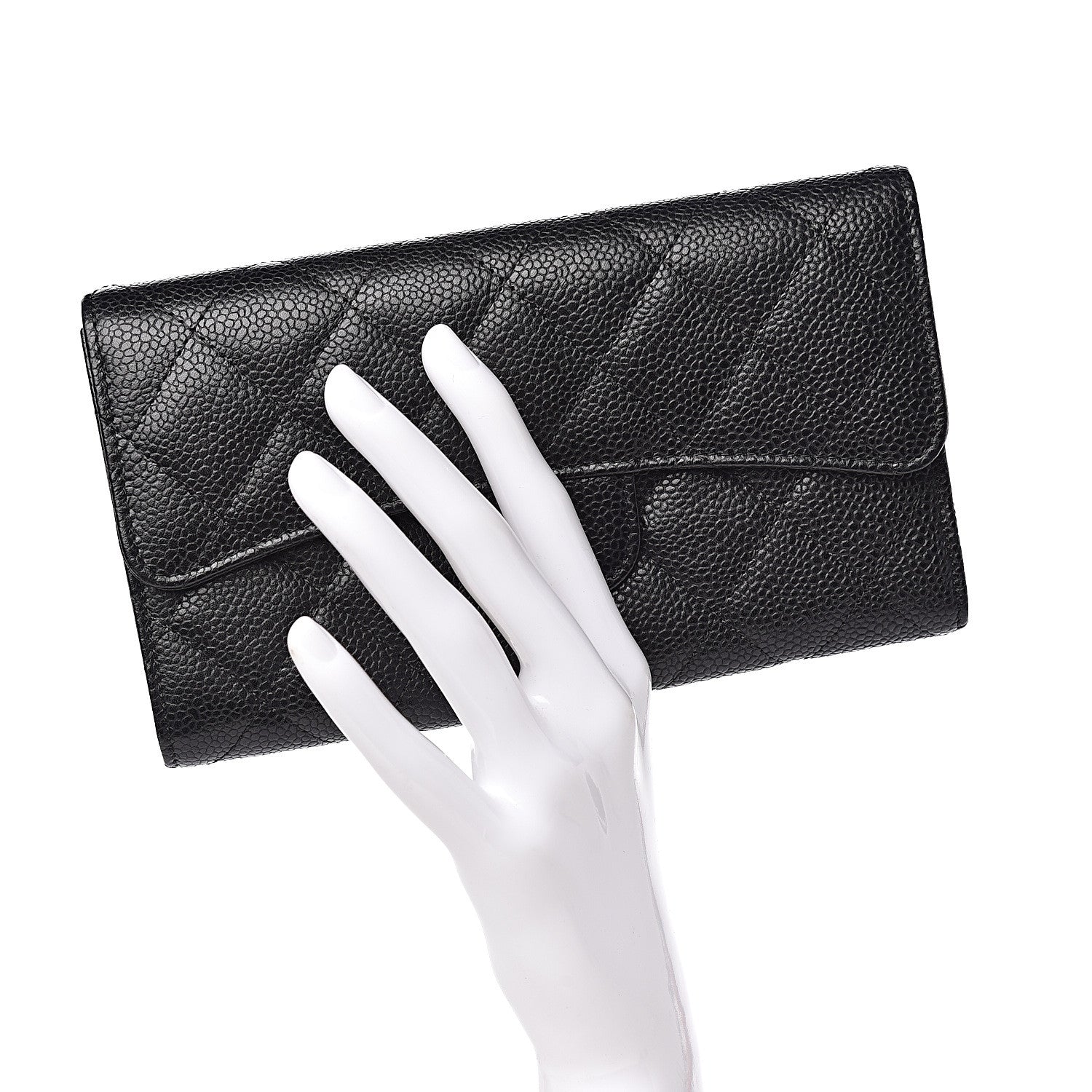 Chanel Caviar Quilted Large Flap Wallet Black 2 of 10