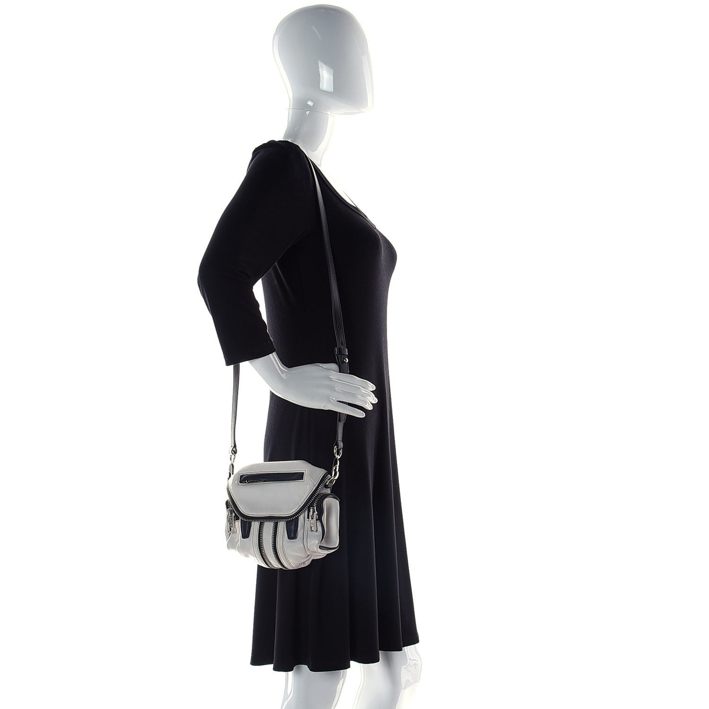 Lambskin Micro Marti Crossbody White Black