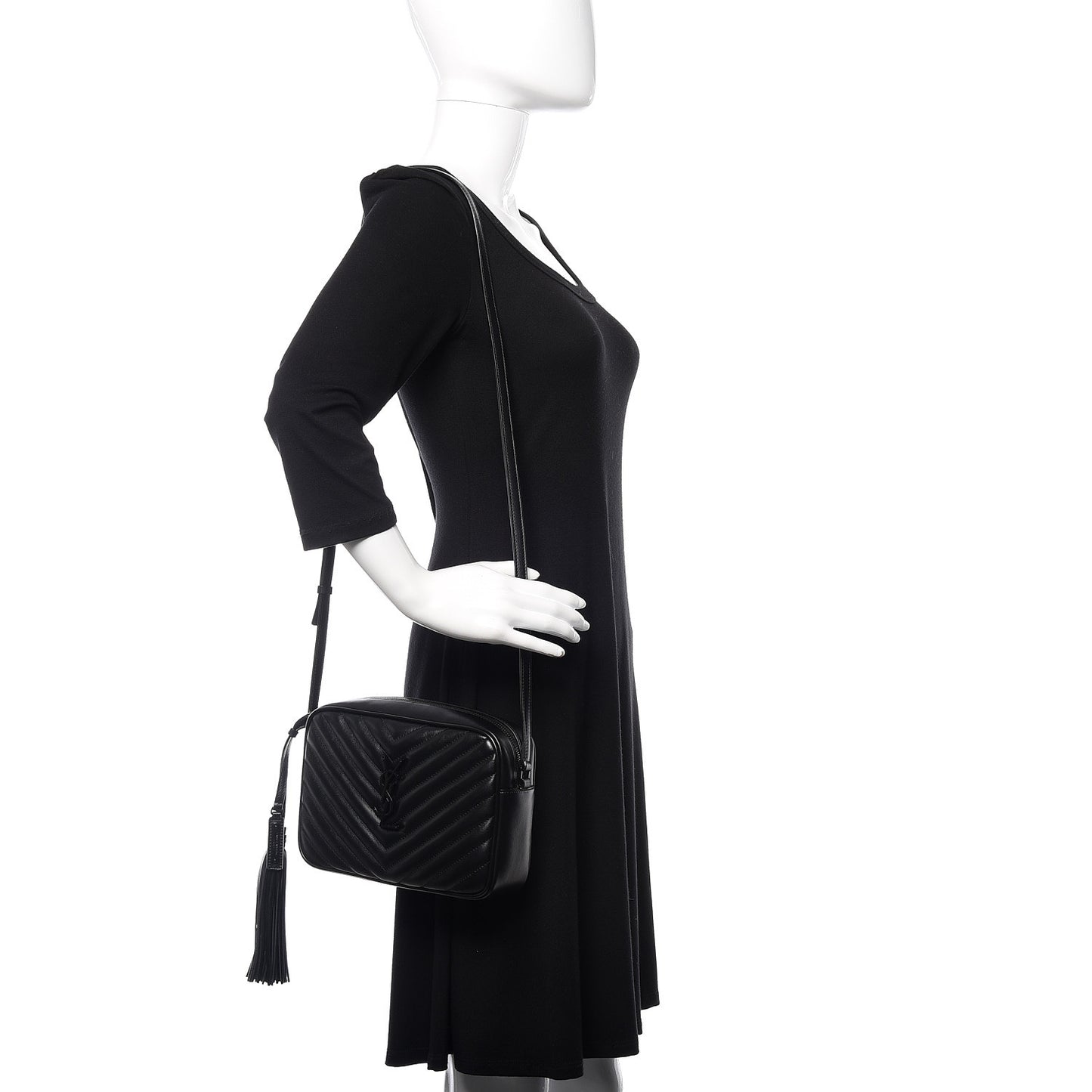 Calfskin Matelasse Monogram Lou Camera Bag Black